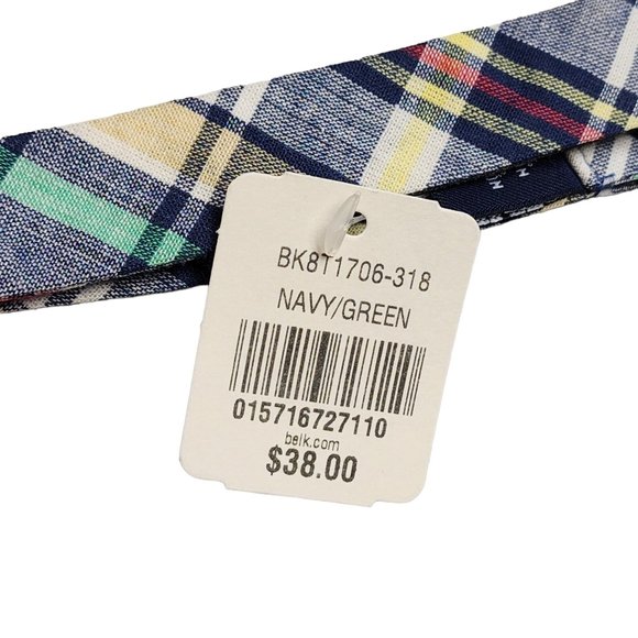 Saddlebred Plaid‎ Navy and Green Bow Tie - NWT - Picture 2 of 2